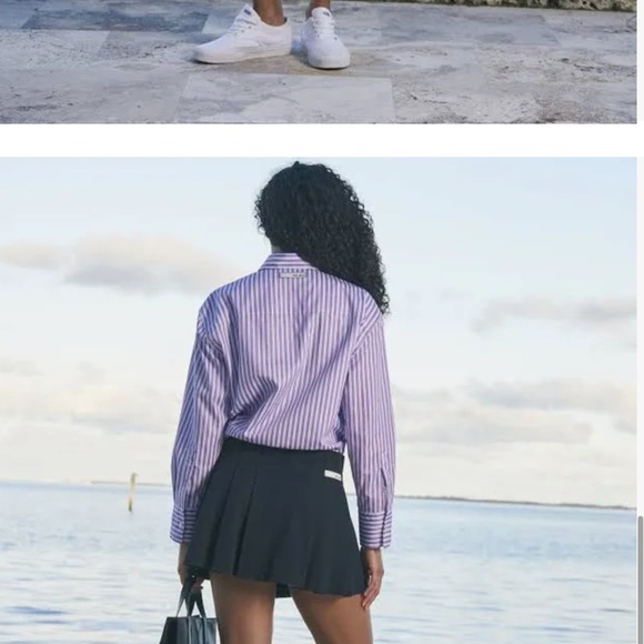 We-Ar4 Pleated Navy Mini Skirt - Picture 3 of 6